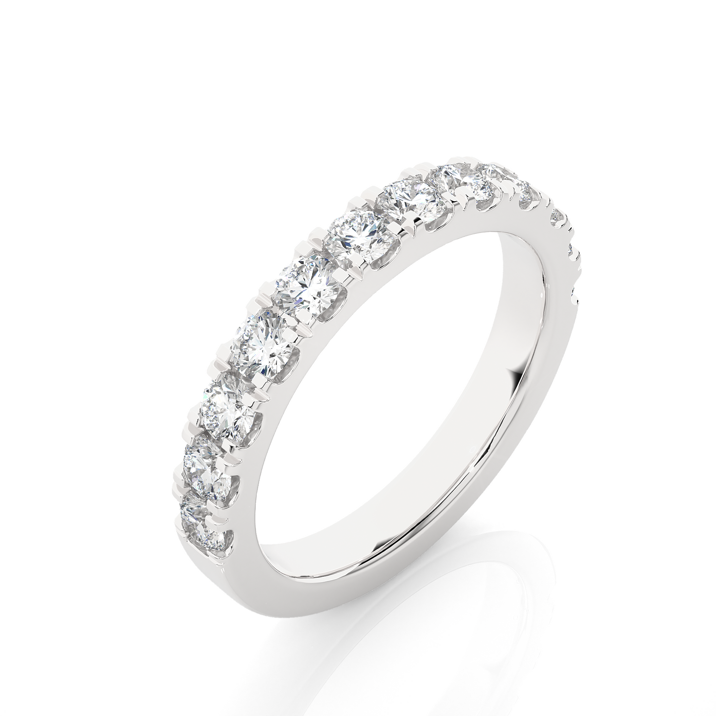 Round Prong Eternity Wedding Band Vermeil Ring