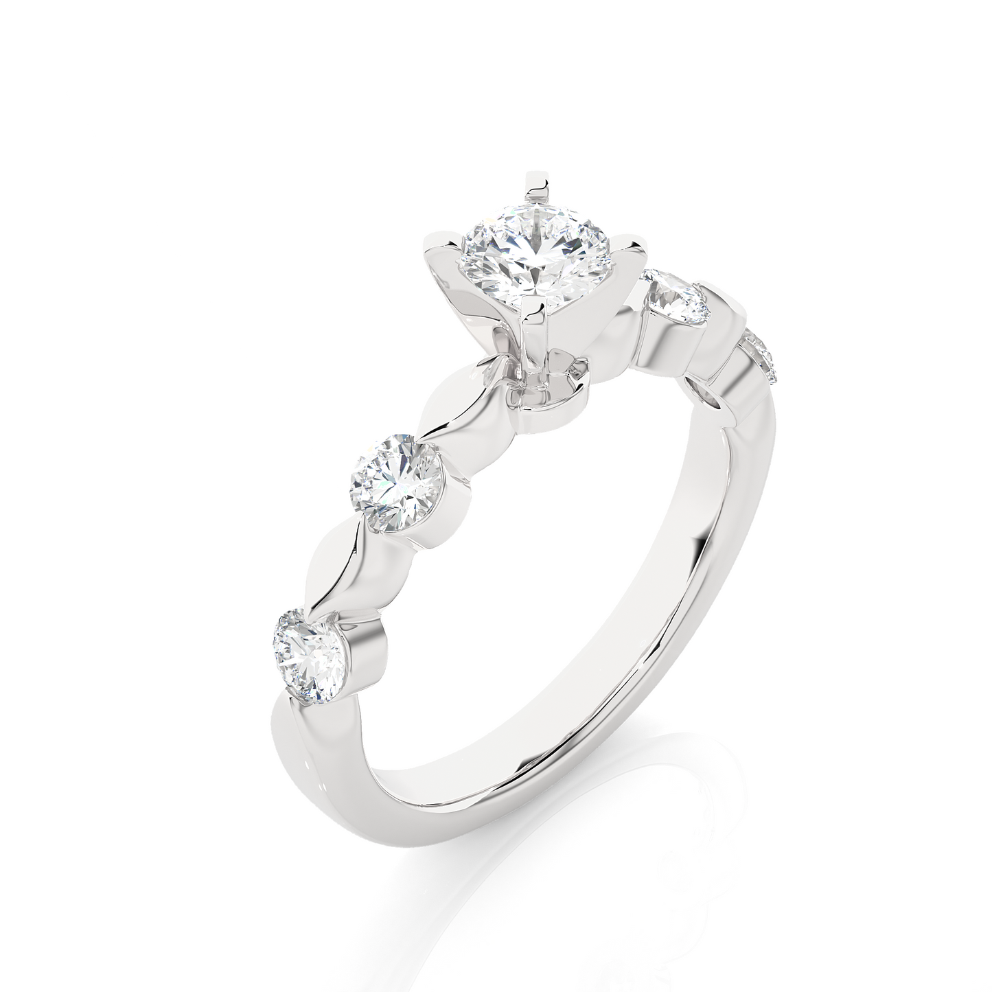 Vermeil Moissanite Lab Diamond Engagement Ring