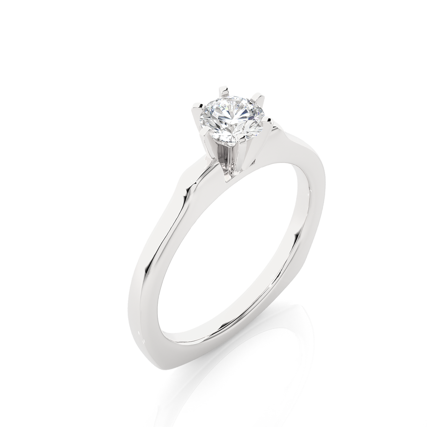 Minimalist Round Vermeil Moissanite Lab Diamond Engagement Ring