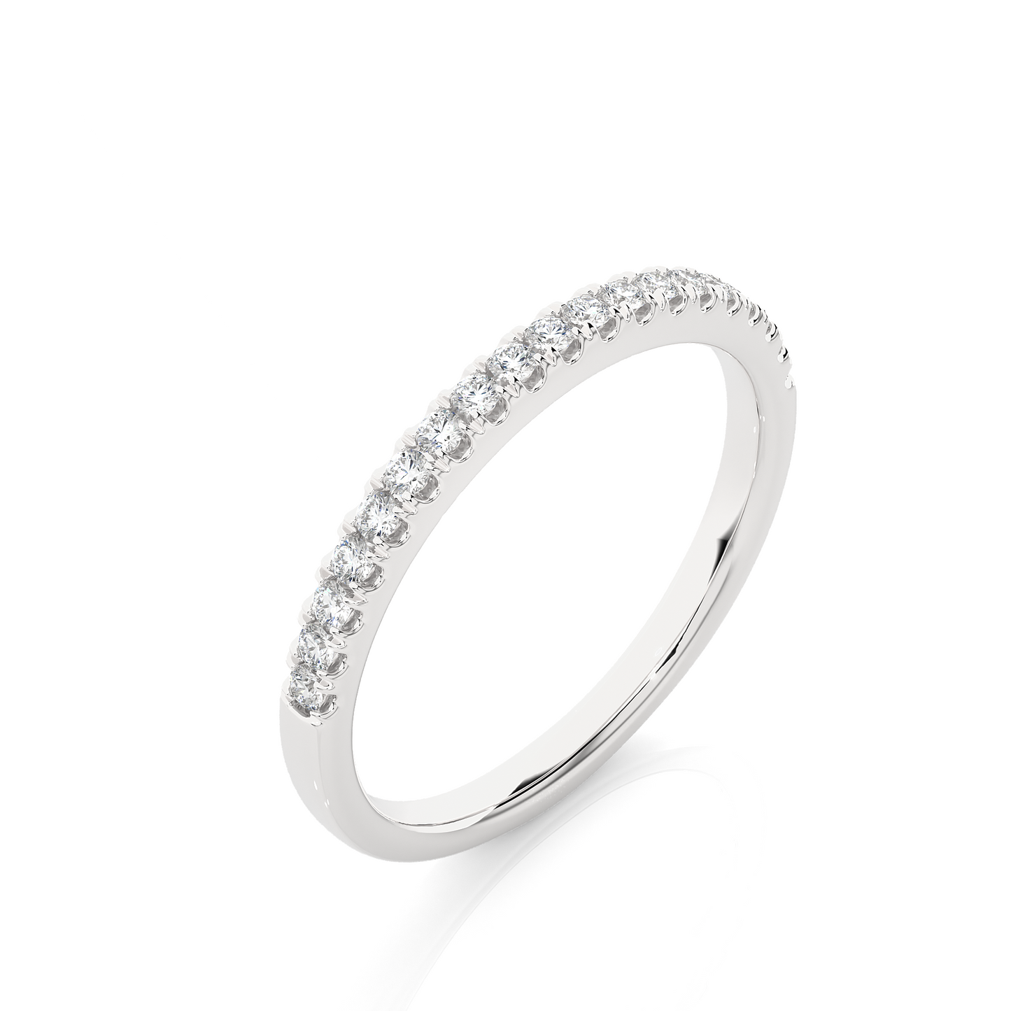 Slim Pavé Moissanite Lab Diamond Vermeil Wedding Ring