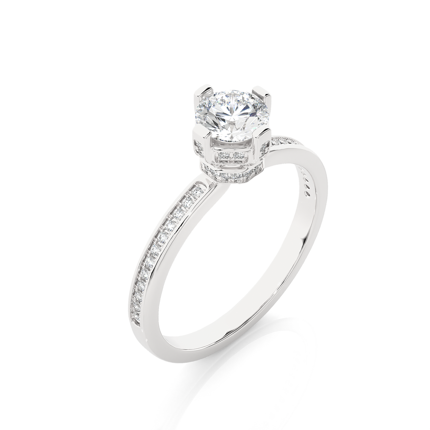 Elegant Vermeil Moissanite Lab Diamond Solitaire Ring