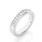 Baguette Round Diamond Moissanite Vermeil Wedding Band Ring