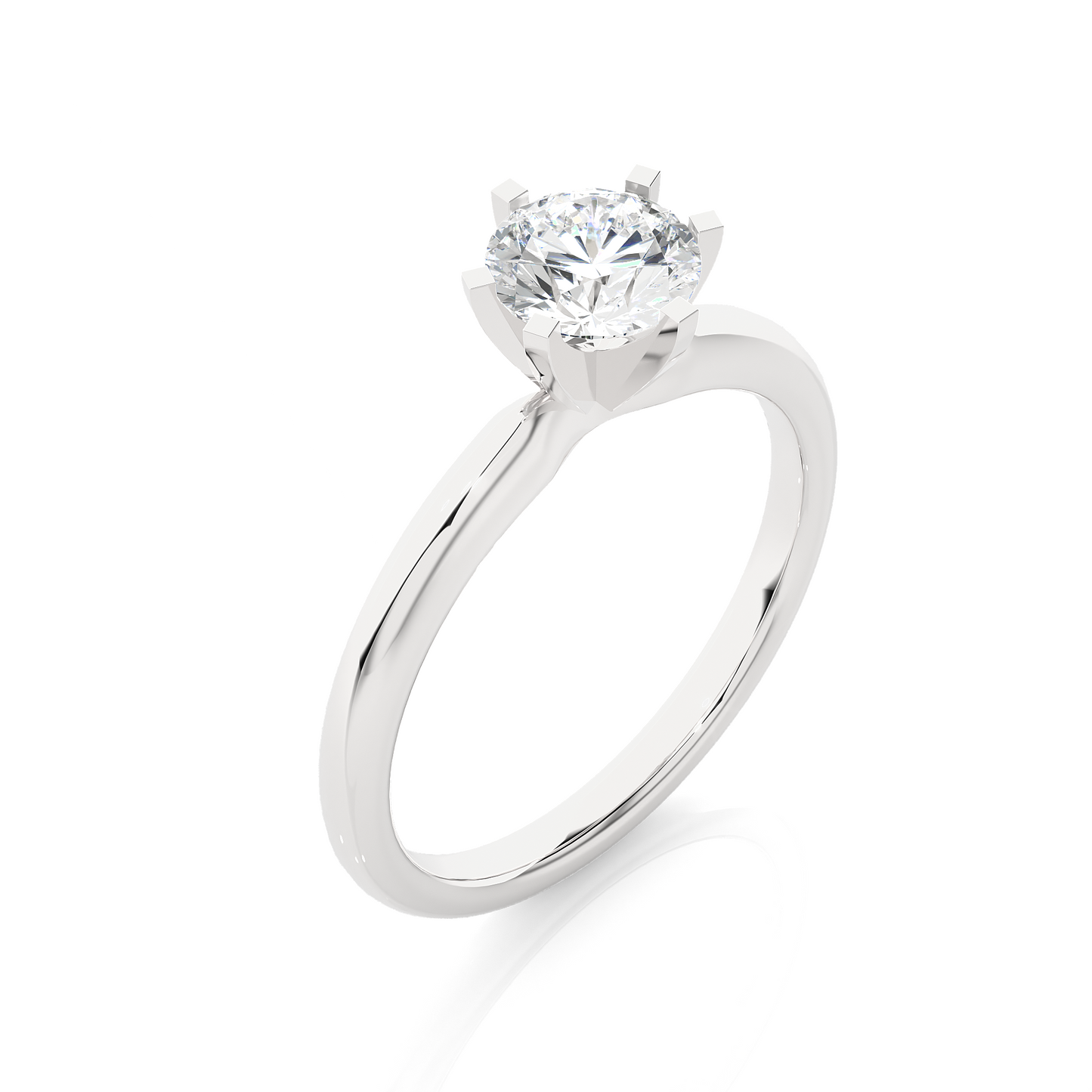 Round Solitaire Vermeil Moissanite Lab Diamond Engagement Ring