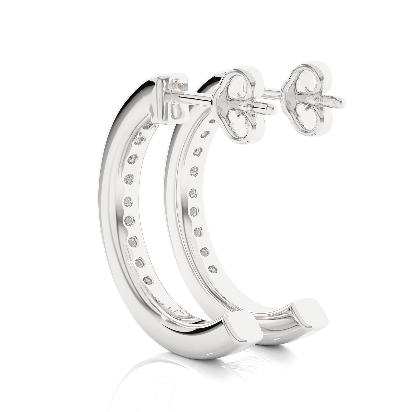 Medium Size Round Lab Diamond Hoop Earrings