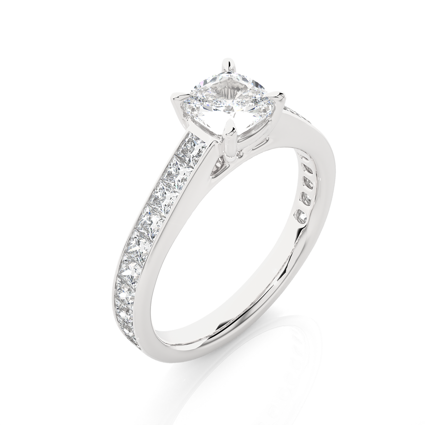 Cushion Cut Moissanite Diamond Luxury Engagement Ring