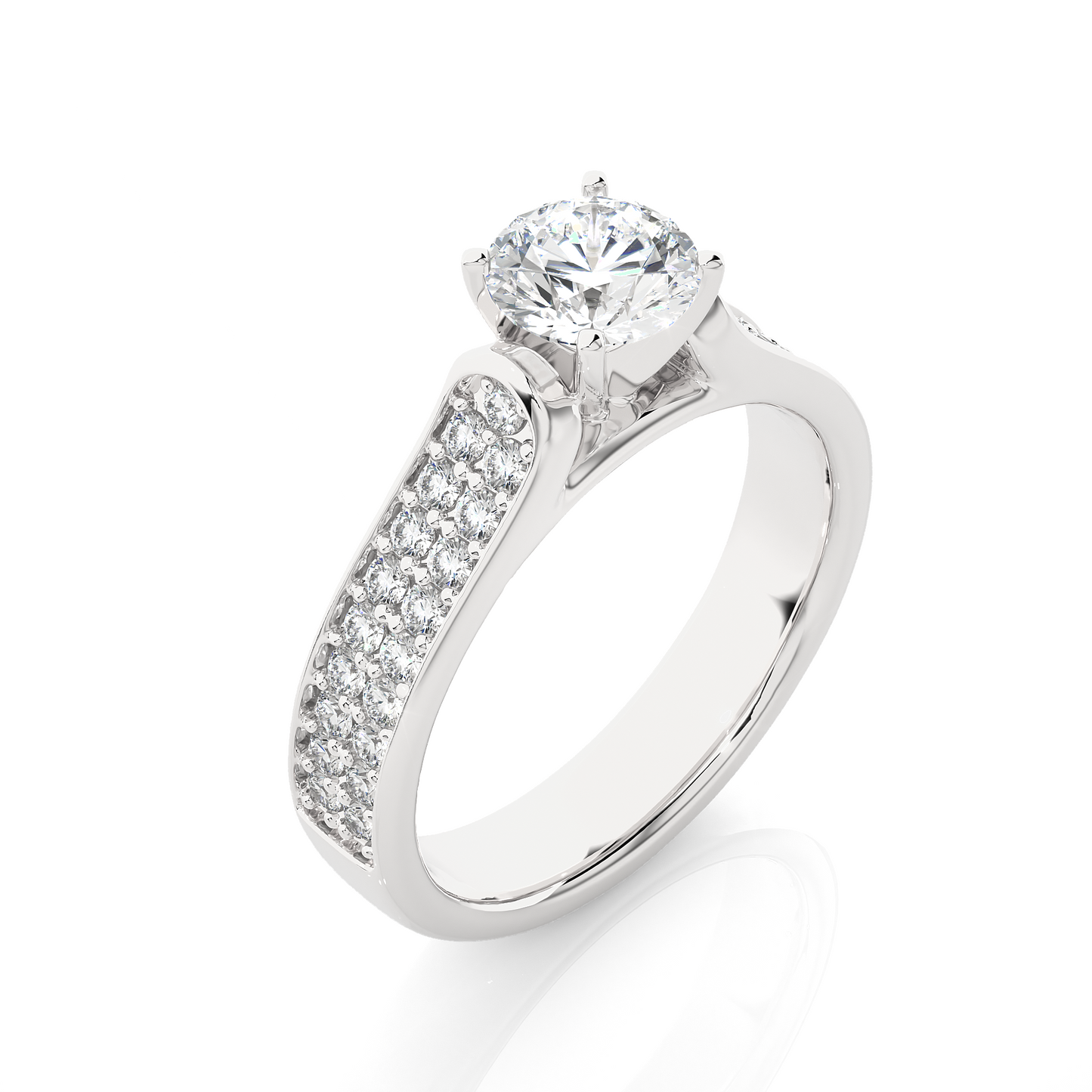 Luxe Sparkle Round Diamond Moissanite Vermeil Ring