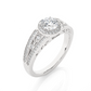Vintage Halo Moissanite Lab Diamond Vermeil Ring