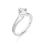 Round Moissanite Lab Diamond Split Shank Engagement Ring
