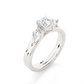 Princess Diamond Three Stone Engagement Ring