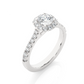 Round Halo Moissanite Lab Diamond Vermeil Engagement Ring