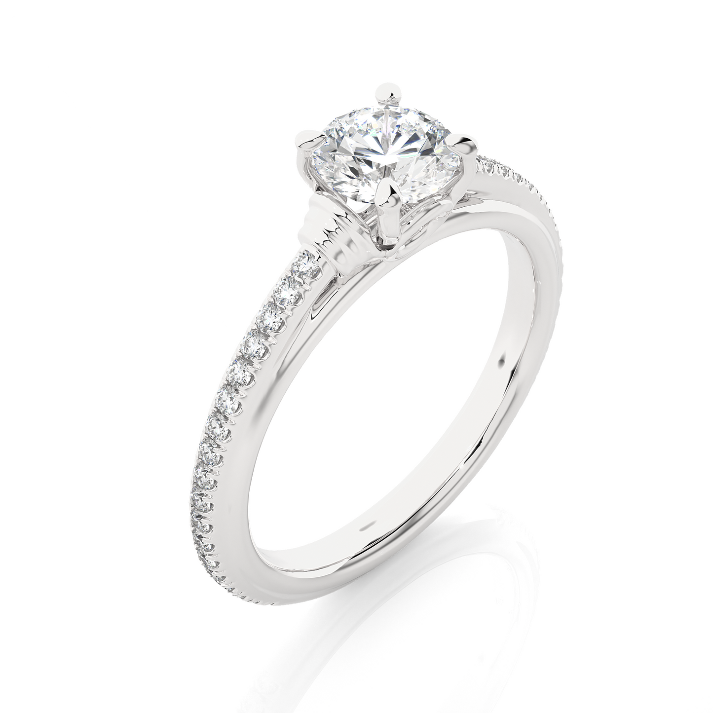 Classic Vermeil Moissanite Lab Diamond Engagement Ring