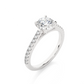 Vermeil Round Moissanite Diamond Pavé Solitaire Luxury Engagement Ring