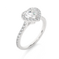 Heart Shape Halo Vermeil Moissanite Lab Diamond Ring