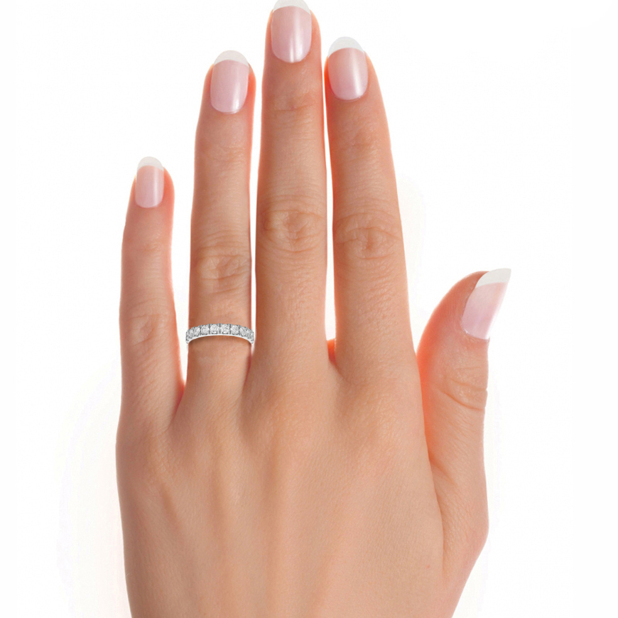 Round Prong Eternity Wedding Band Vermeil Ring