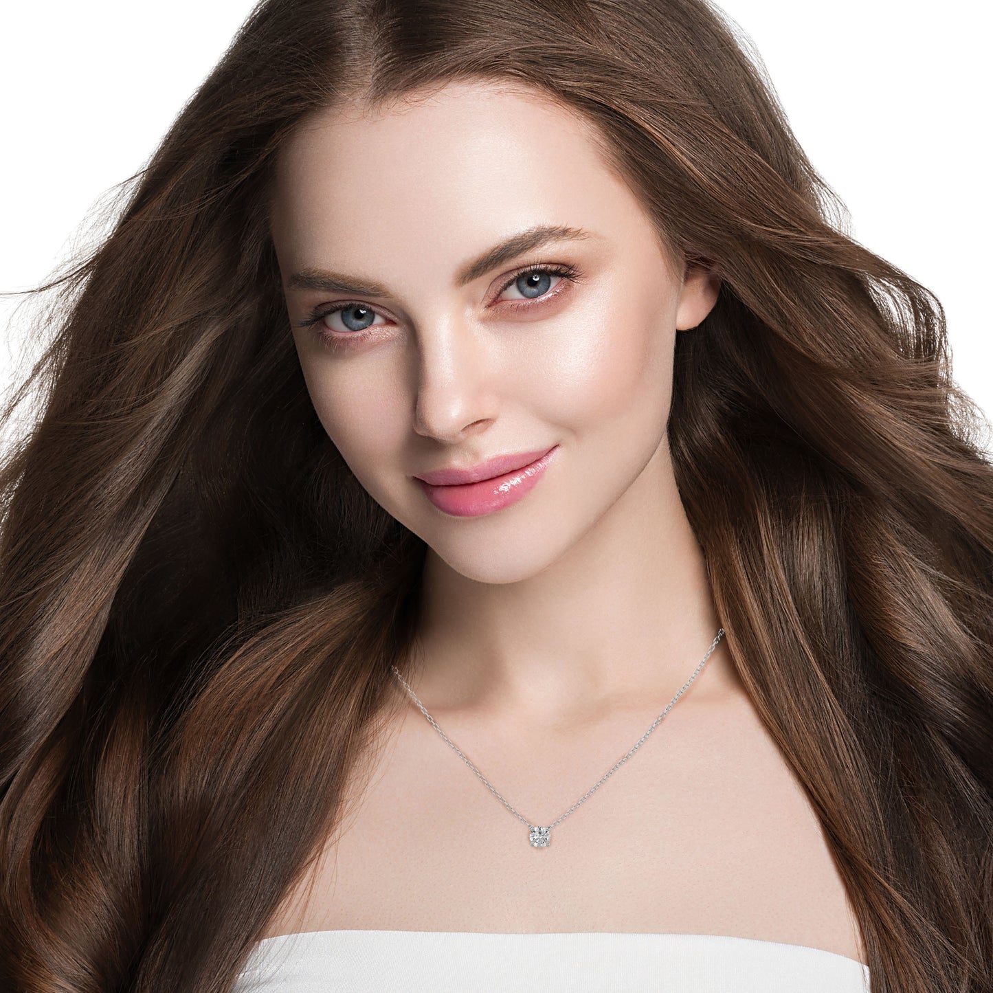 Vermeil Gold Round Moissanite Diamond Solitaire Pendant