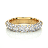 Double Row Diamond Moissanite Lab Vermeil Wedding Band