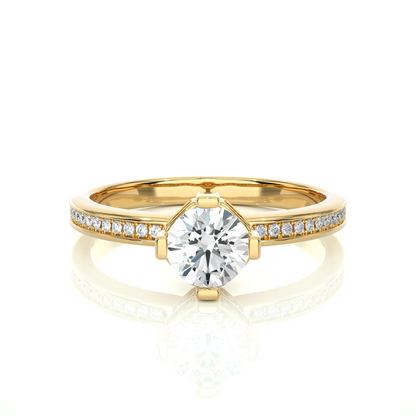 Elegant Vermeil Moissanite Lab Diamond Solitaire Ring