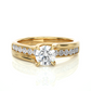 Round Solitaire Split Shank Moissanite Lab Diamond Vermeil Ring