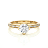 Elegant Vermeil Moissanite Lab Diamond Solitaire Ring