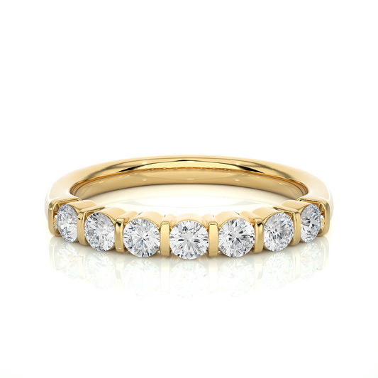 Elegant Half Eternity Moissanite Lab Diamond Wedding Ring