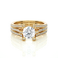 Bold Multi Row Moissanite Lab Diamond Vermeil Statement Ring
