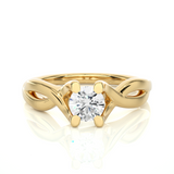 Infinity Twist Vermeil Moissanite Lab Diamond Engagement Ring