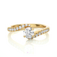 Twist Style Vermeil Moissanite Lab Diamond Engagement Ring
