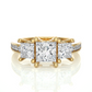 Three Stone Princess Lab Grown Diamond Engagement Ring