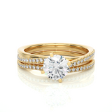 Elegant Twisted Band Vermeil Diamond Engagement Ring