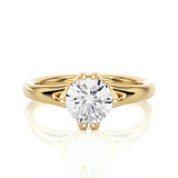 Classic Round Solitaire Vermeil Lab Moissanite Engagement Ring