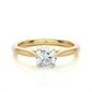 Elegant Vermeil Round Solitaire Moissanite Lab Diamond Ring