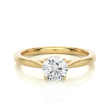 Elegant Vermeil Round Solitaire Moissanite Lab Diamond Ring