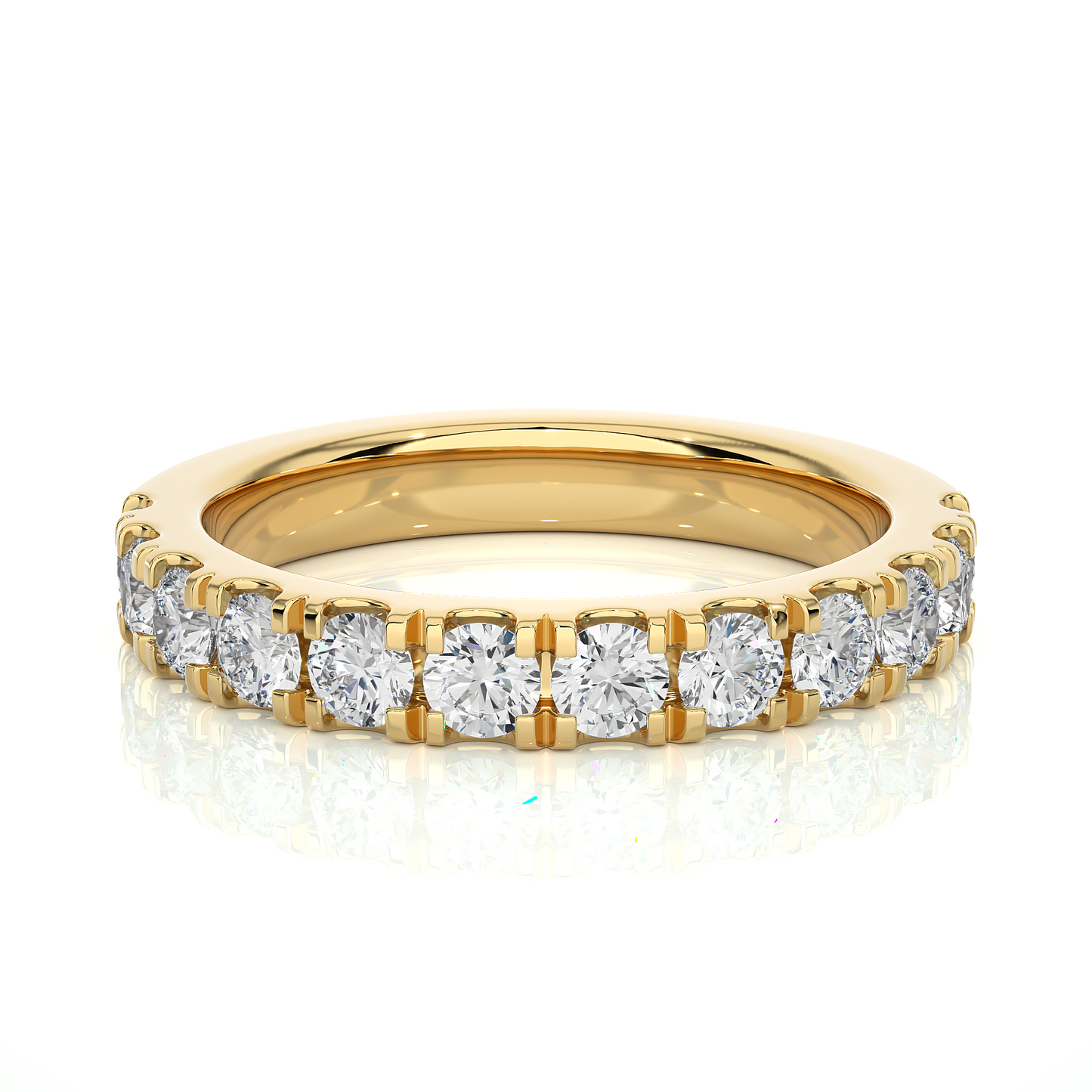 Round Prong Eternity Wedding Band Vermeil Ring