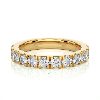 Round Prong Eternity Wedding Band Vermeil Ring