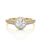 Brilliant Halo Moissanite Lab Diamond Vermeil Ring
