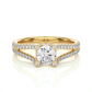 Elegant Split Shank Moissanite Lab Diamond Vermeil Ring