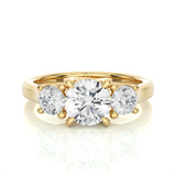 Round Lab Grown Diamond Three Stone Ring
