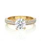 Round Moissanite Diamond Triple Pavé Luxury Engagement Ring