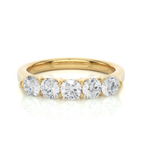 Lab Grown Moissanite Five Stone Wedding Band Ring