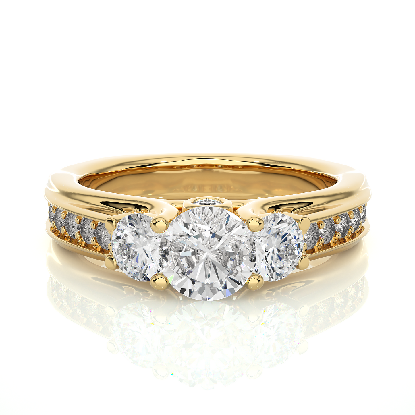 Three Stone Lab Grown Diamond Engagement Ring