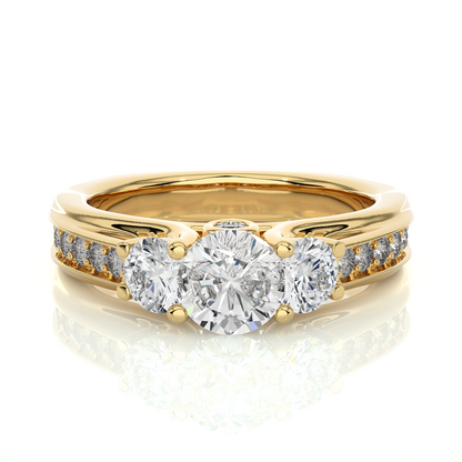 Three Stone Lab Grown Diamond Engagement Ring