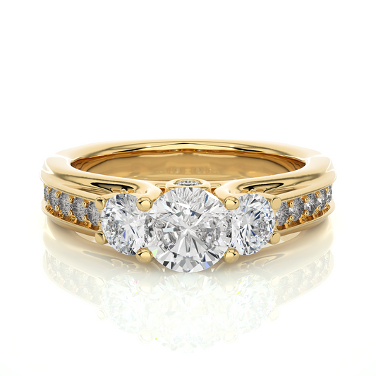 Three Stone Lab Grown Diamond Engagement Ring