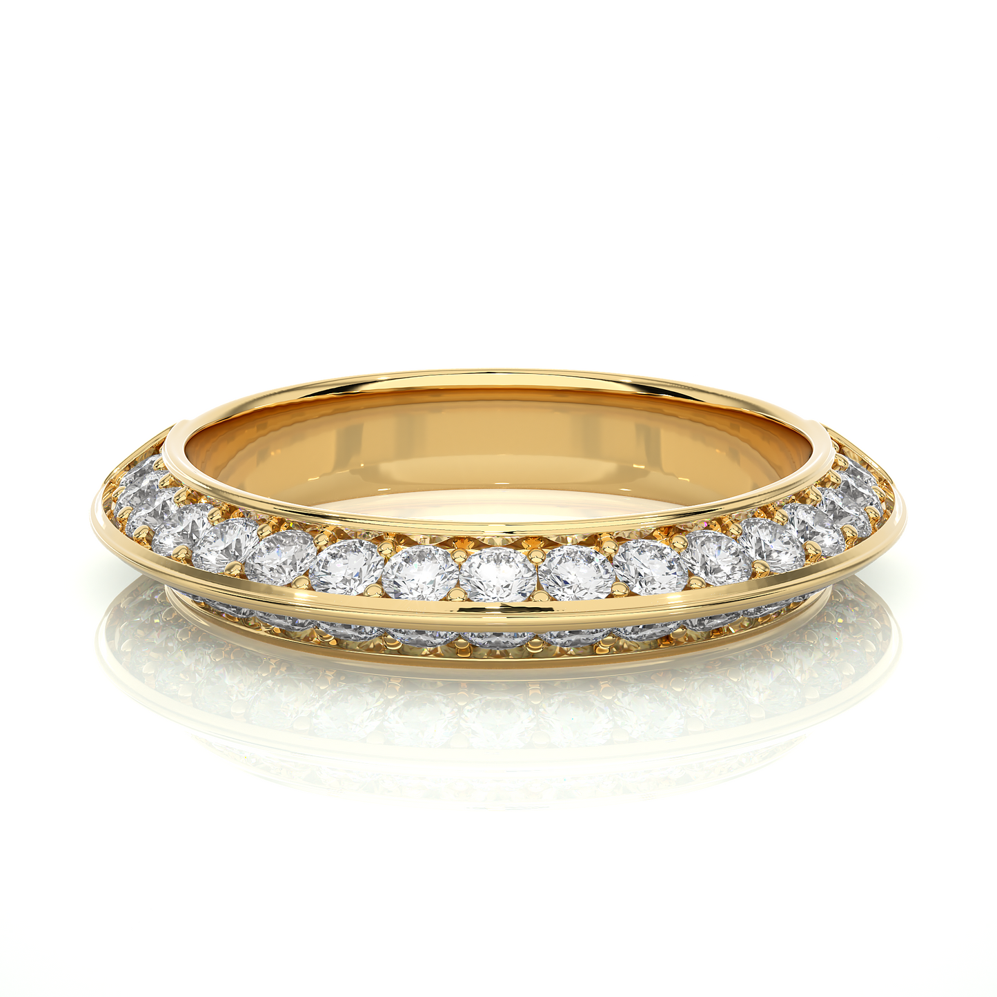 Delicate Lab Moissanite Wedding Band Gold Vermeil Stackable Ring