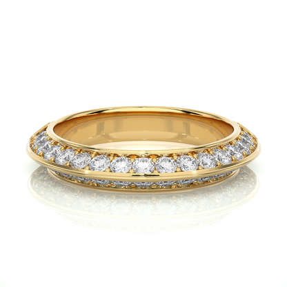 Delicate Lab Moissanite Wedding Band Gold Vermeil Stackable Ring