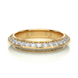 Delicate Lab Moissanite Wedding Band Gold Vermeil Stackable Ring