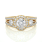 Vintage Halo Lab / Moissanite Diamond Engagement Ring