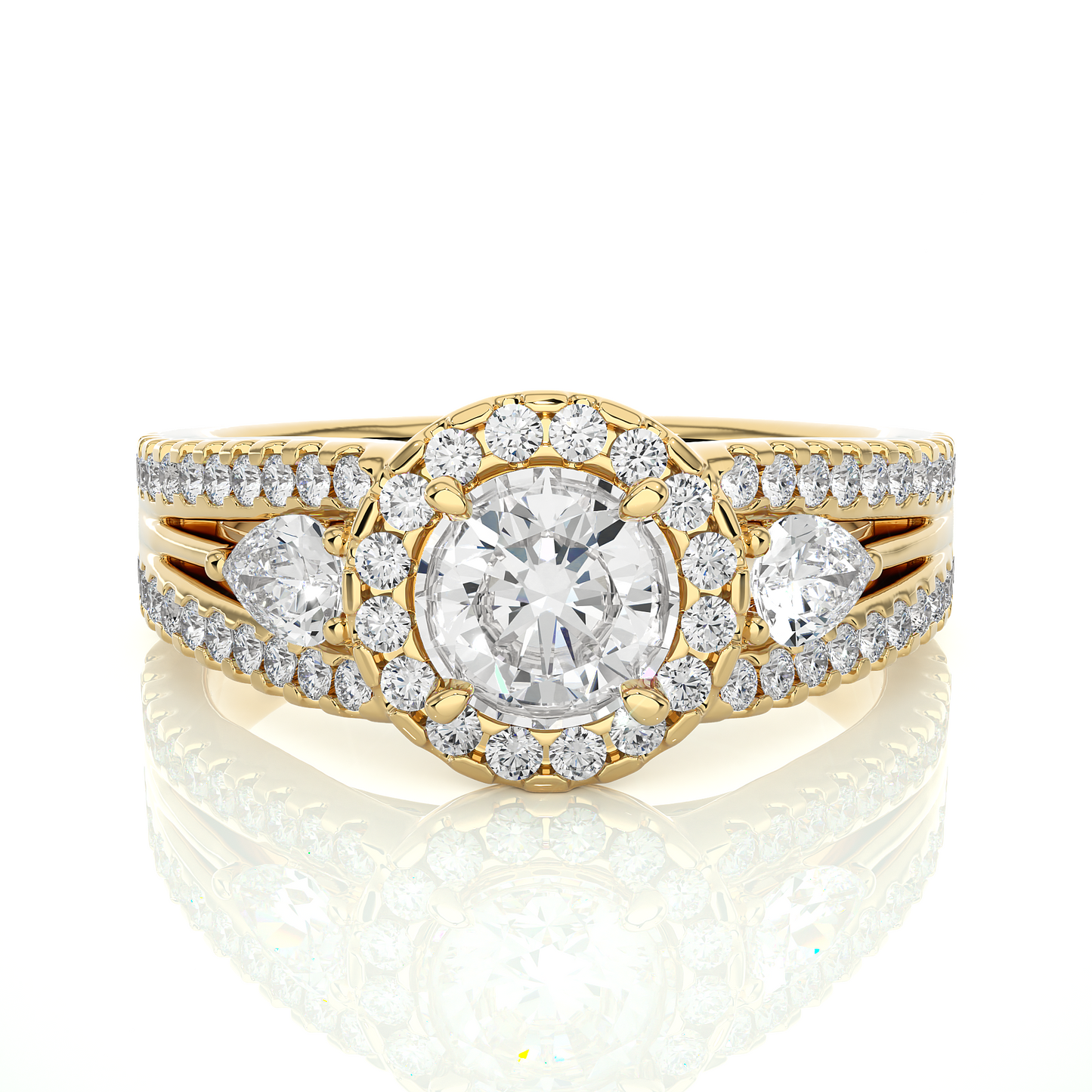 Vintage Halo Lab / Moissanite Diamond Engagement Ring