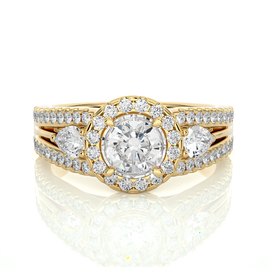 Vintage Halo Lab / Moissanite Diamond Engagement Ring