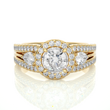 Vintage Halo Lab / Moissanite Diamond Engagement Ring