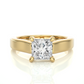 Lab Grown Diamond Moissanite Solitaire Princess Cut Ring